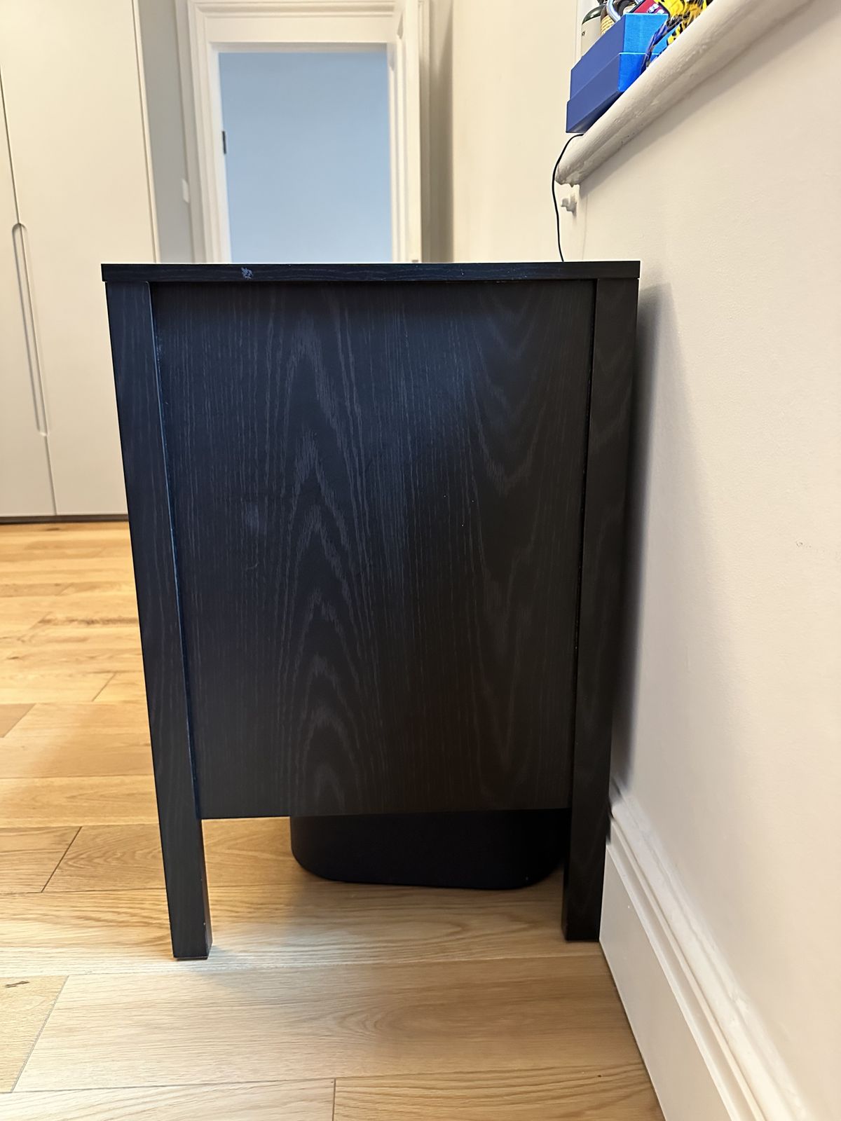 Woven Rattan 3 Drawer Desk, Black photo for sale