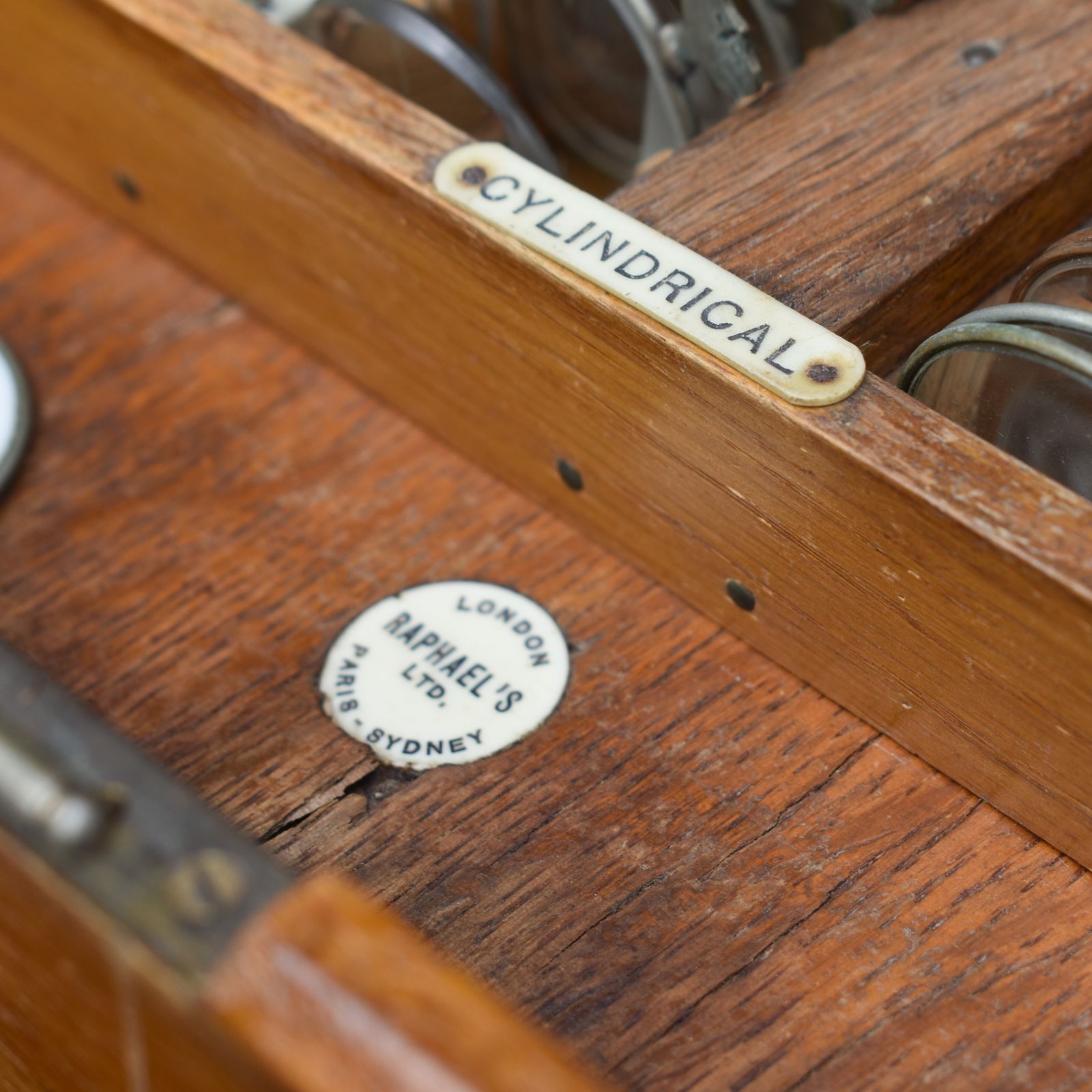 Antique 1900s Raphael's London Optometrist Opticians Tambour Fronted Oak Cabinet photo 795.0