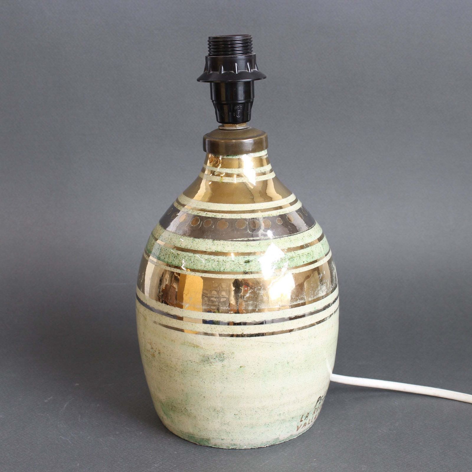 Vintage French Glazed Ceramic Table Lamp By Georges Pelletier For La Roue (Circa 1970s) photo Lighting