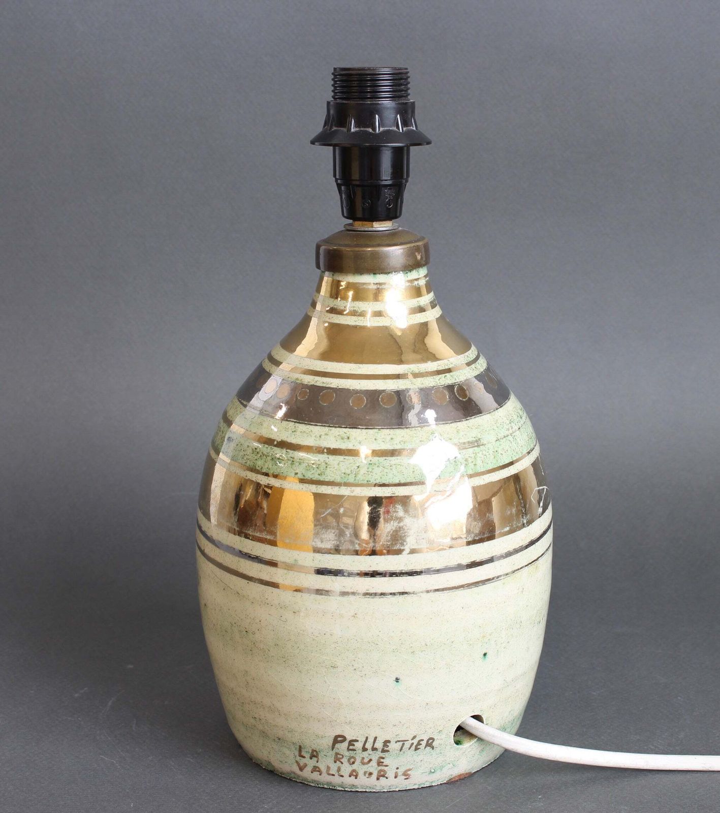 Vintage French Glazed Ceramic Table Lamp By Georges Pelletier For La Roue (Circa 1970s) photo 1200.0
