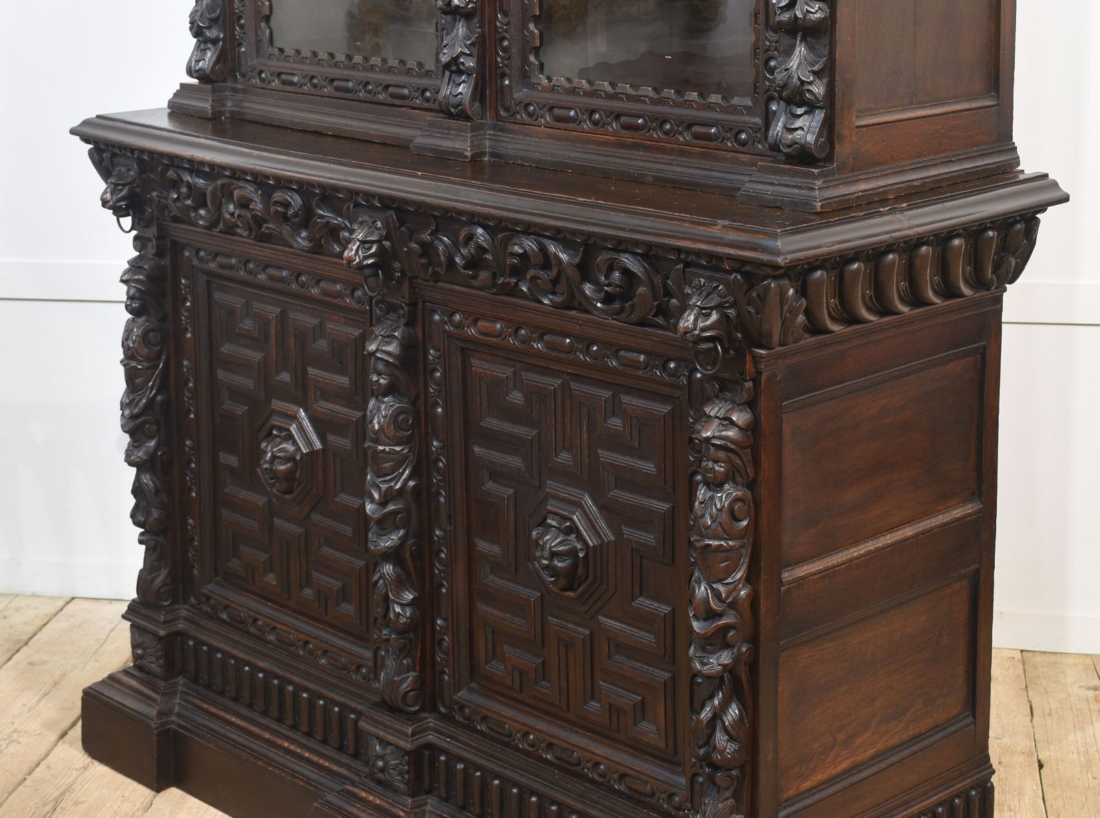 Renaissance Revival Carved Oak Two Door Bookcase photo 2994.0