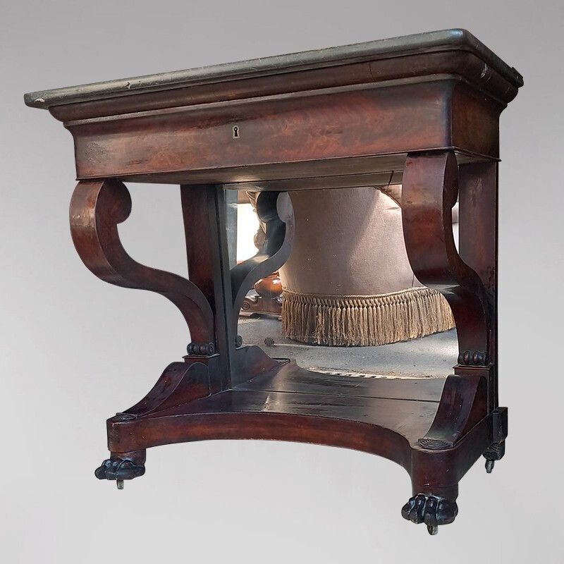 Restoration Console On A Mahogany Mirror Background