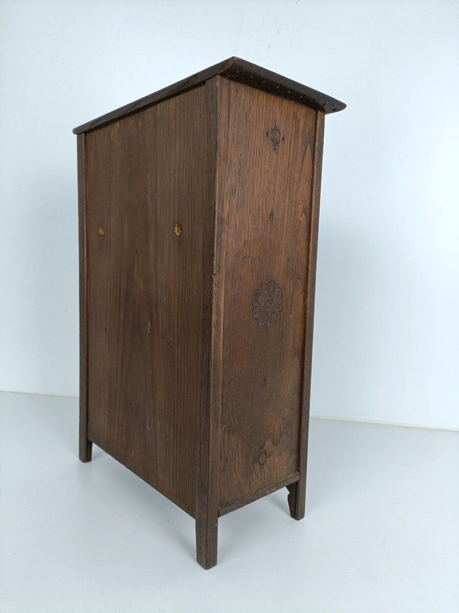 photo for sale Small  French Breton  Cabinet Wood Antique 19th Century  Hand Carved Gorgeous Ra