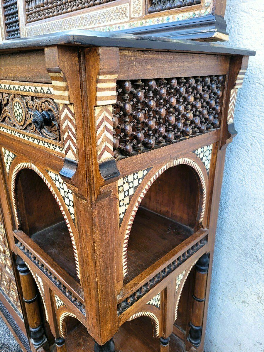 G Parvis, Console + Mirror In Marquetry, 19th Century photo vinterior