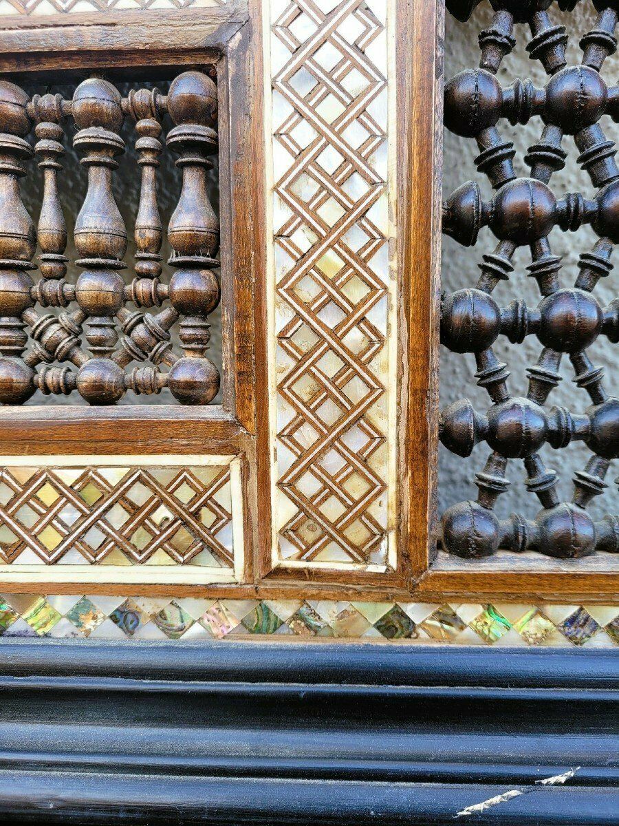 photo for sale G Parvis, Console + Mirror In Marquetry, 19th Century
