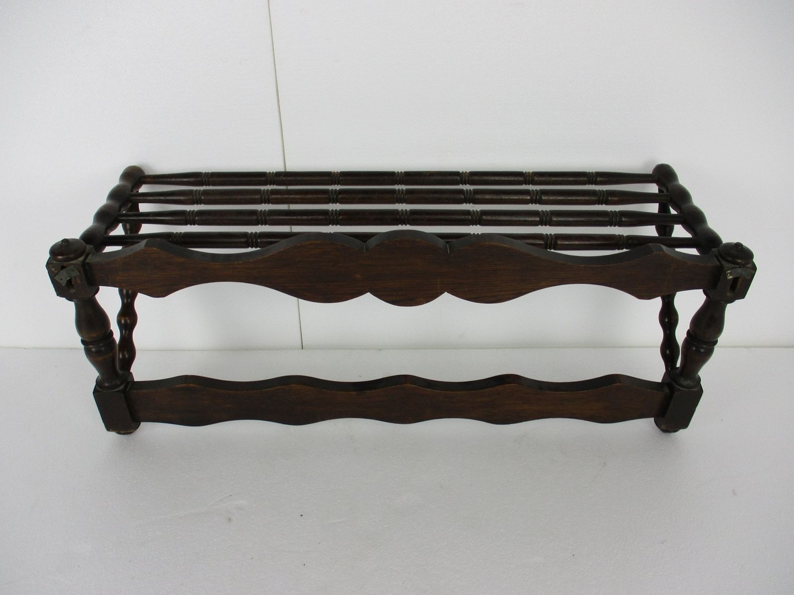 photo for sale Hand Carved Wood  Wall Shelf Coat Hat Kitchen Rack Bobbin Pieces Edwardian Barn