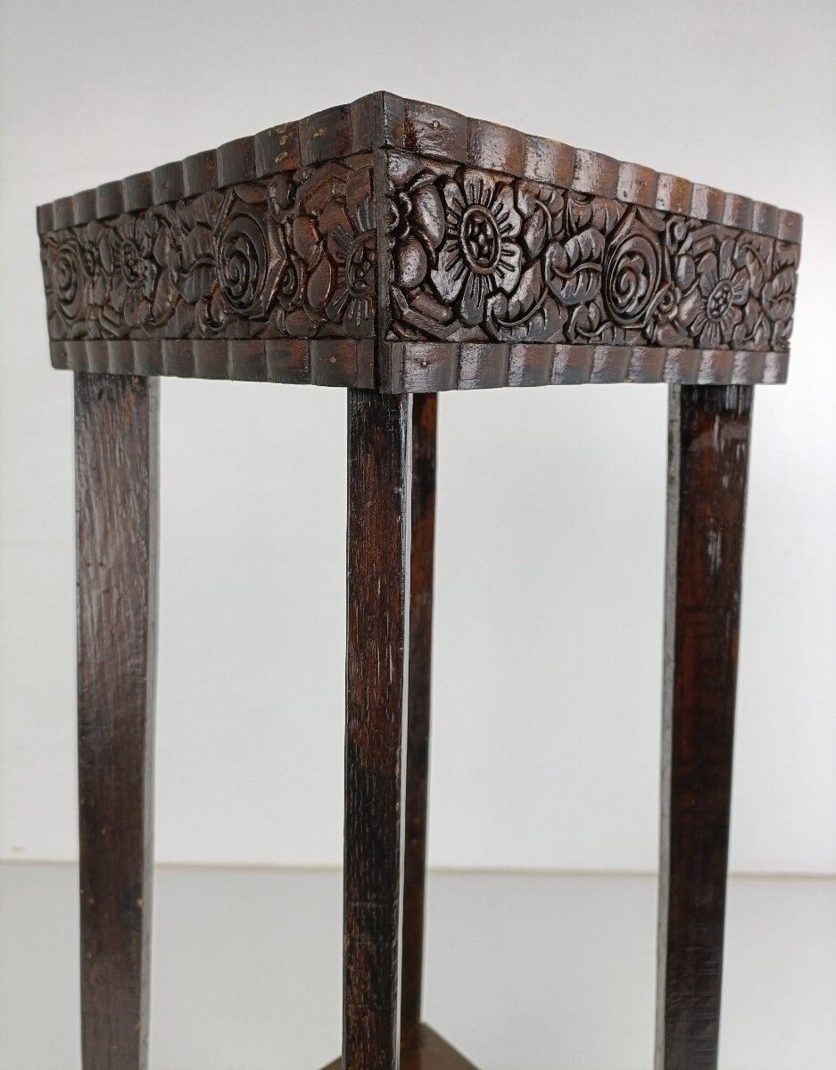Art Nouveau Pedestal Side Table Plant Bonsai Stand Jugendstil Ornate Carved Wood photo 223.0