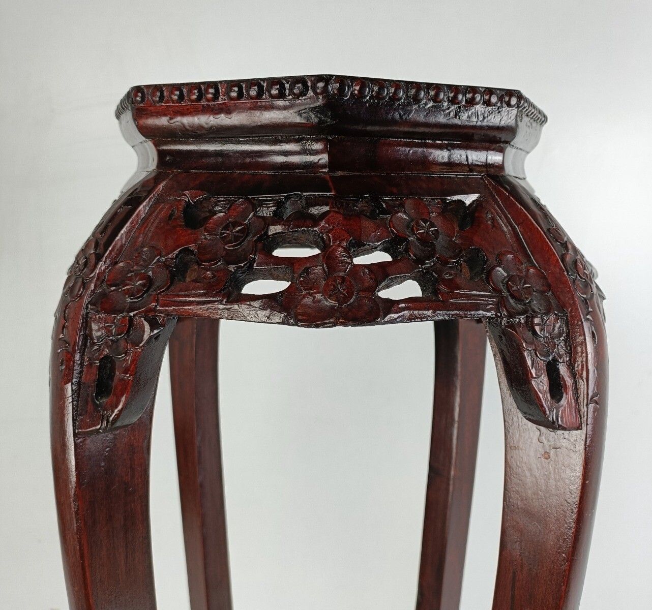 Large Gorgeous Rosewood Chinese Pedestal Plant Stand Bonsai Table Side Table Orn photo Furniture