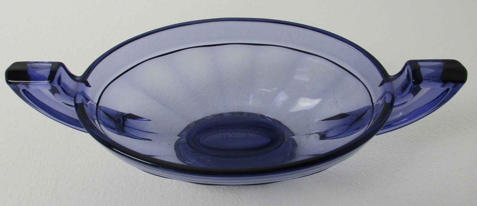 Art Deco Val St Lambert Purple Blue Coupe Marcelle  Bowl Dish Centerpiece Basket photo for sale
