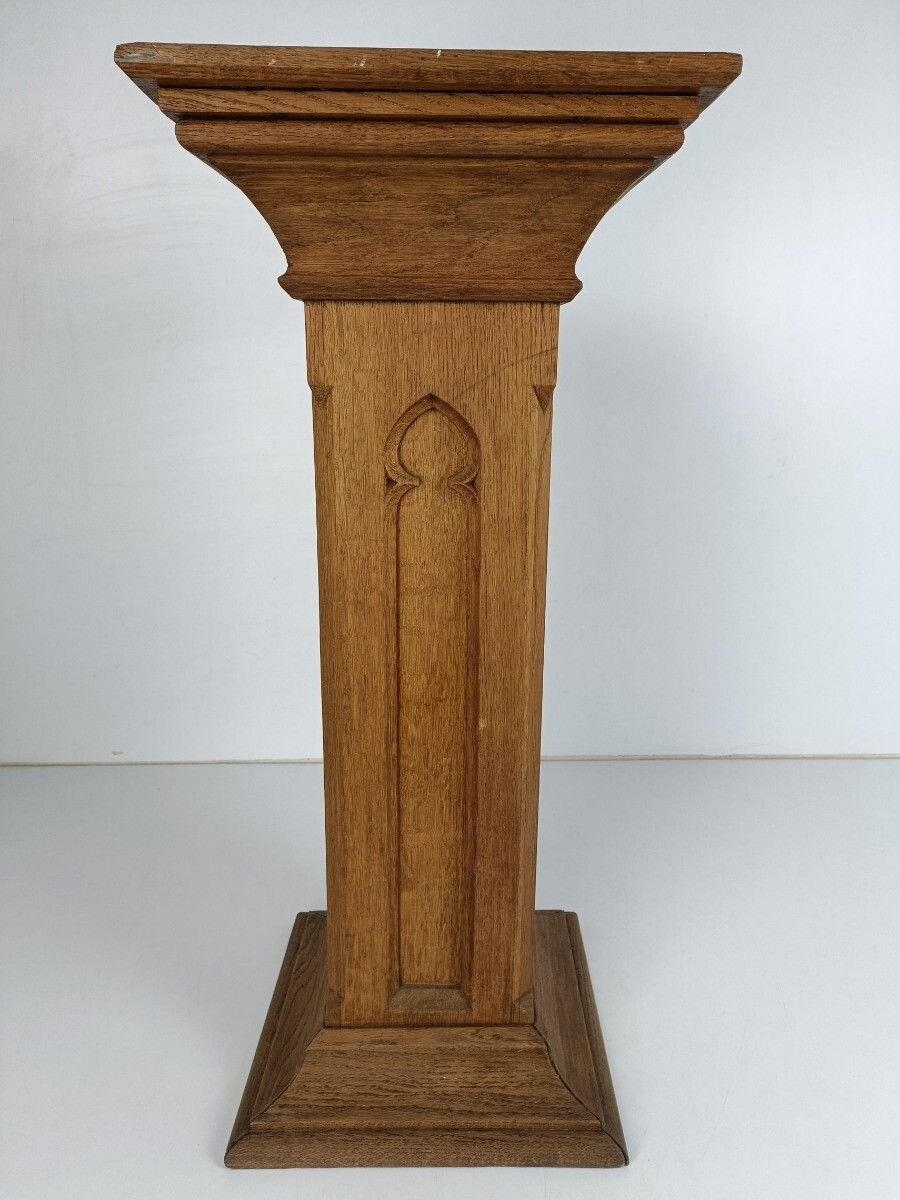 Gothic Antique Wooden Ornate Side Display Table Pedestal Plant Stand Church Chap photo 729.0
