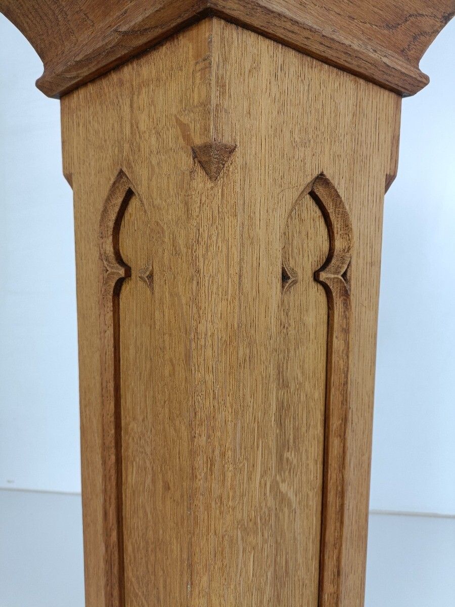 Gothic Antique Wooden Ornate Side Display Table Pedestal Plant Stand Church Chap photo buy