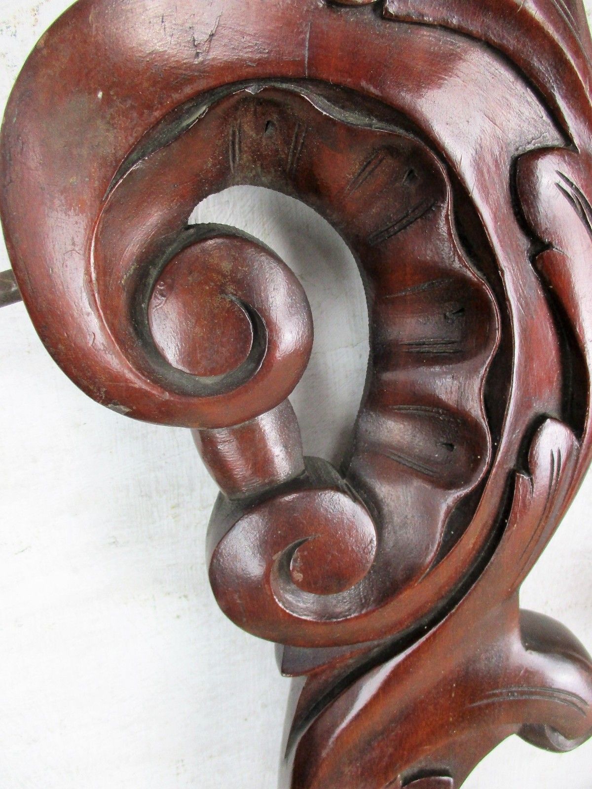 Couple Corbels Hand Carved Wood Pediment Over Door Architectural Standing Htf photo vinterior