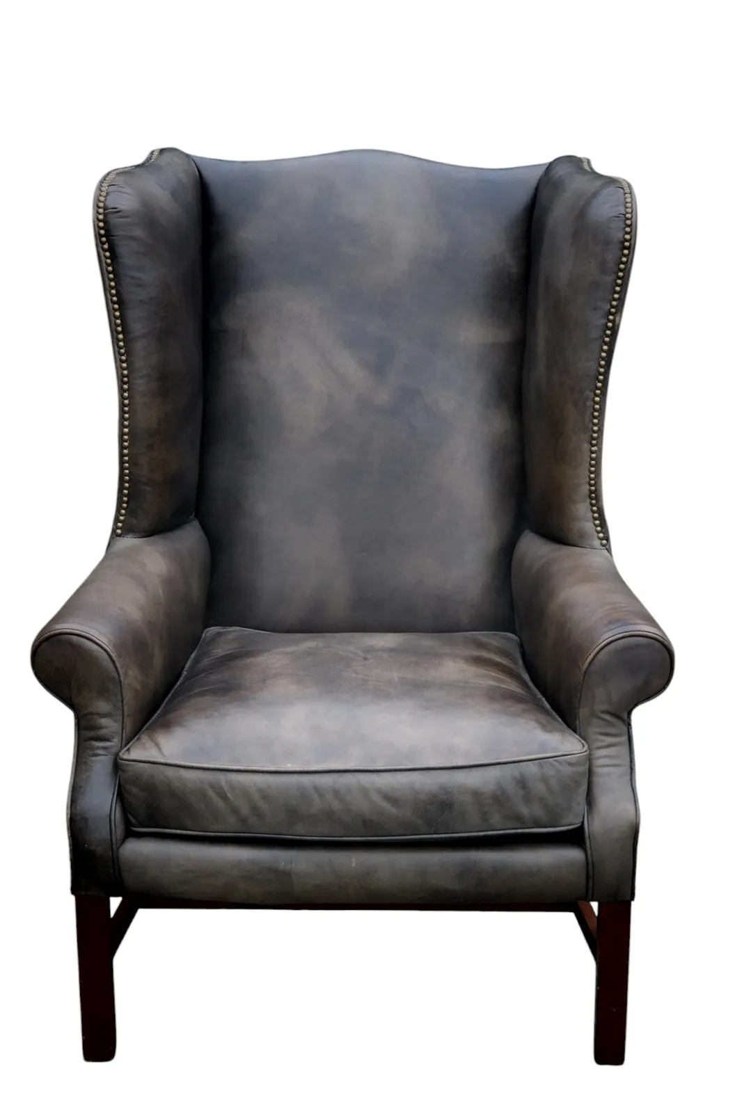 Superb Timothy Oulton Halo Lincoln Club Cigar Leather Armchair Destroyed Black photo Furniture