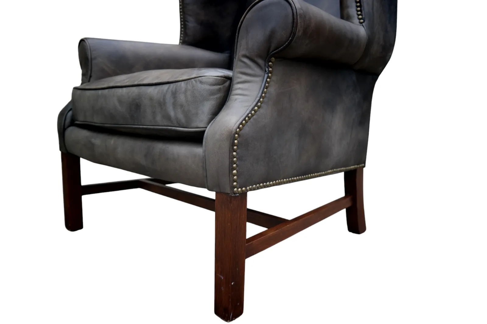 Superb Timothy Oulton Halo Lincoln Club Cigar Leather Armchair Destroyed Black photo vinterior