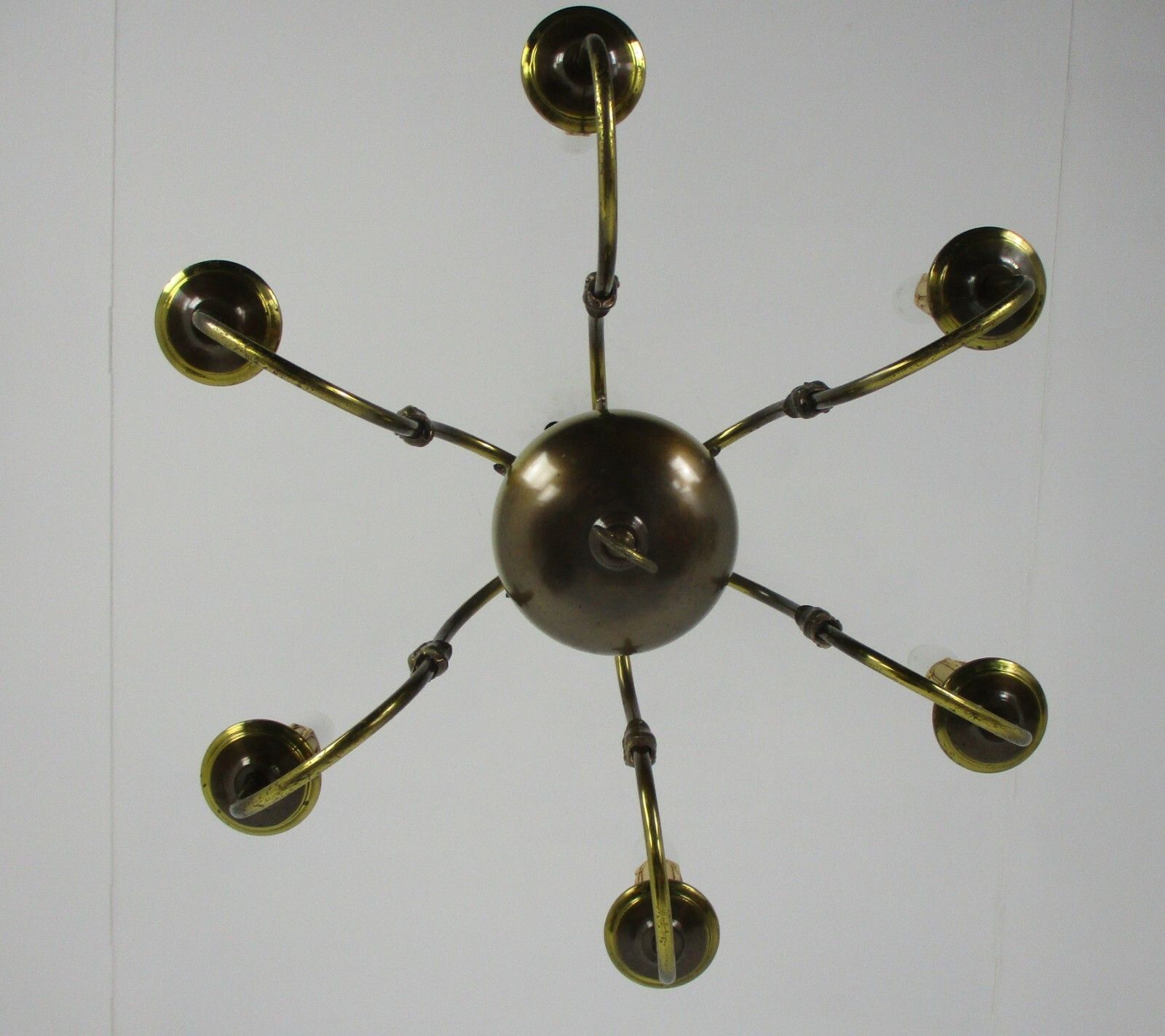 Flemish Dutch Chandelier 6 Arm Lights Brass Eagle Barn Farm Countryhouse Style photo vintage