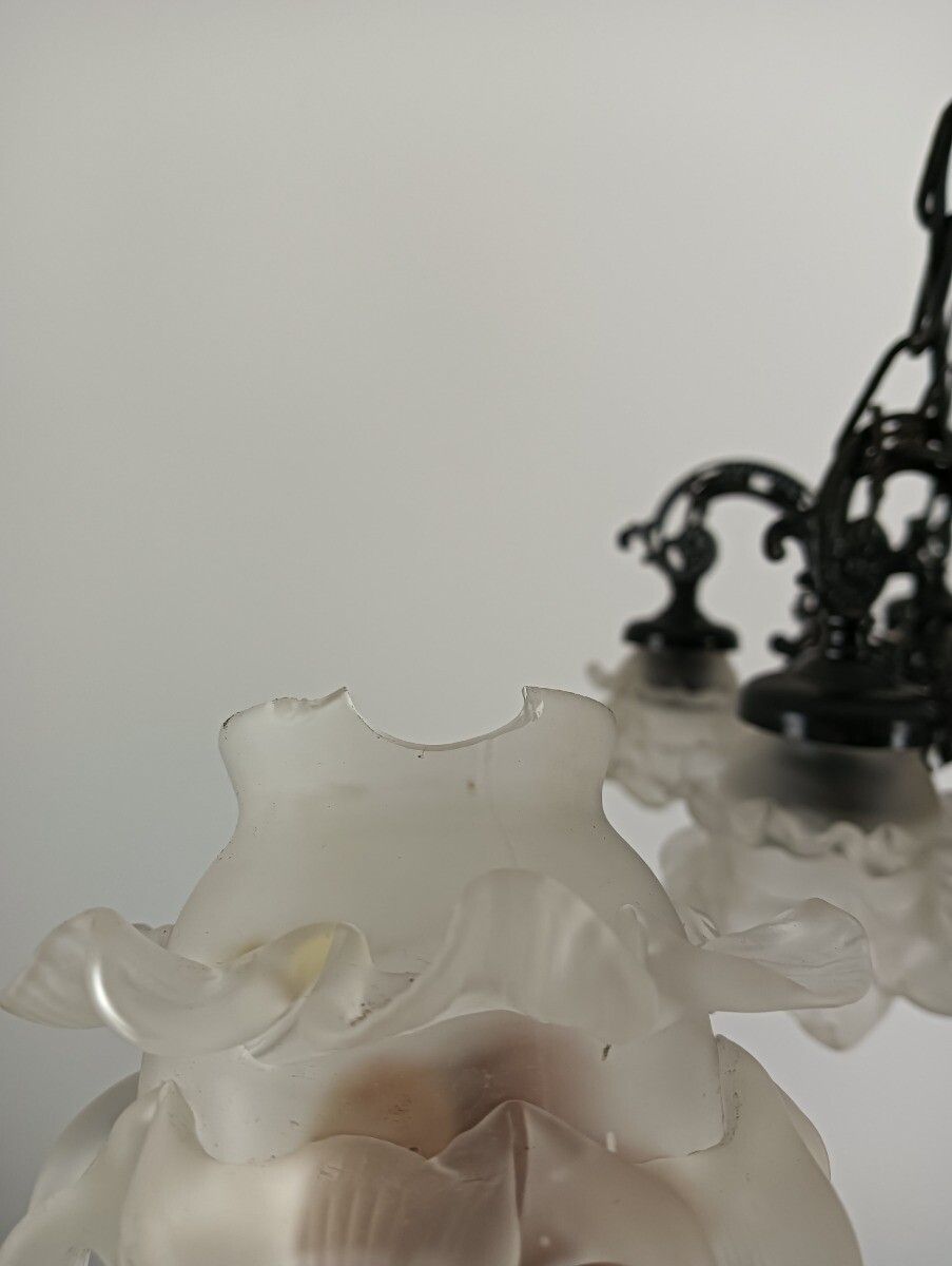photo furniture Gorgeous Putti Chandelier Flower Sconces Resin 6 Lights Hollywood Regency Vintag