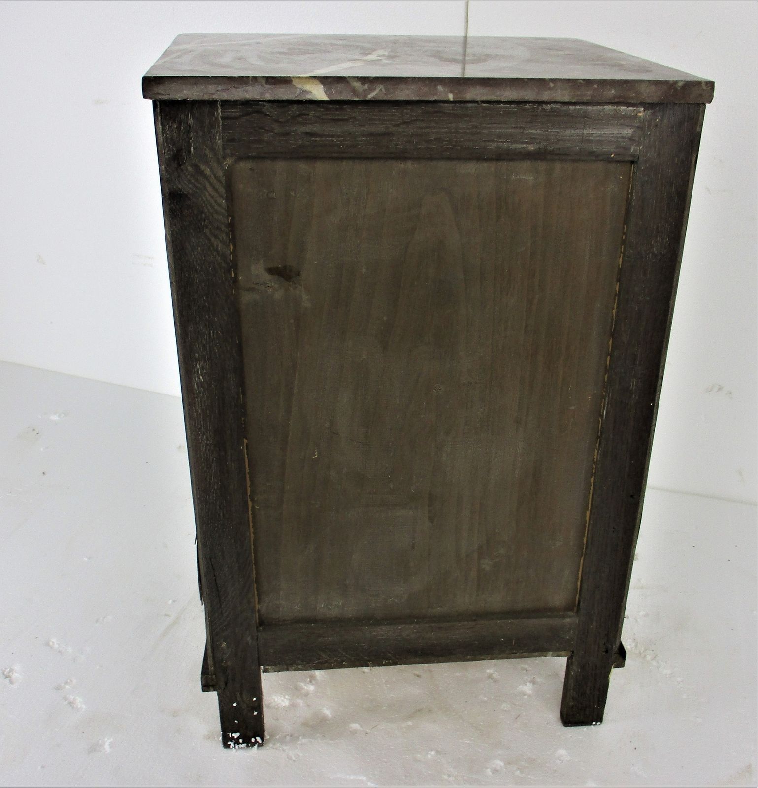 photo for sale Antique Art Deco Art Nouveau Brown Marble Top Side Cabinet Table Nightstand Stun
