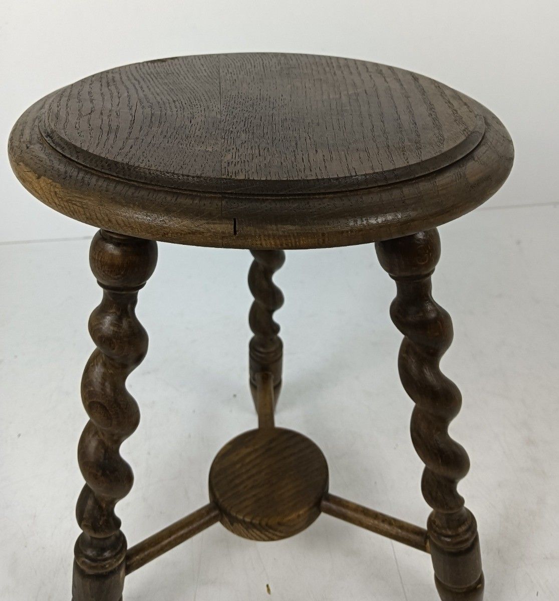 Barley Twist Wooden Side Wine Table Two Tier Pedestal Plant Bonsai Stand Vintage photo buy