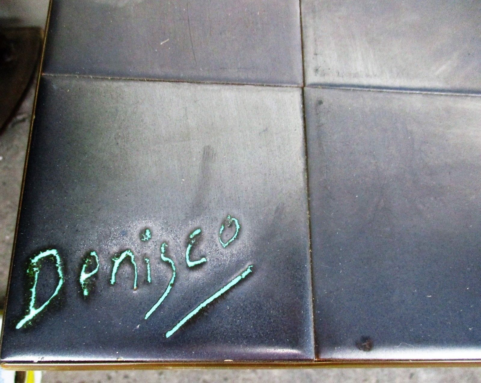 Mid Century Coffee Table Italian Art Design Ceramic Signed By Denisco Street Art photo Furniture
