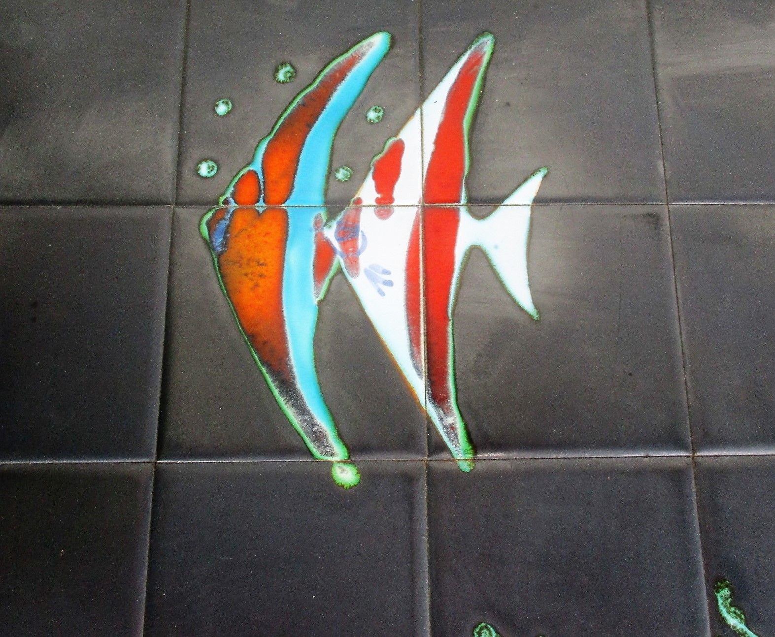 Mid Century Coffee Table Italian Art Design Ceramic Signed By Denisco Street Art photo 683.0