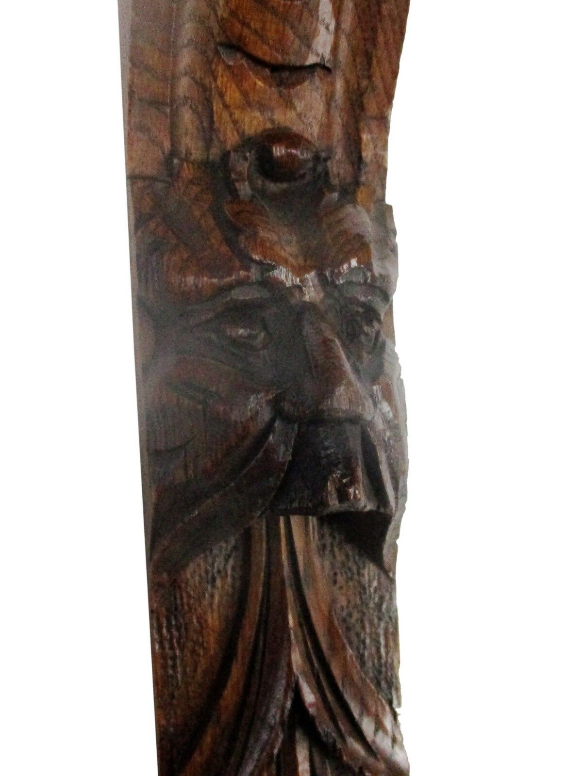 Antique Gothic Pair Antique Corbels Hand Carved Wood Pediments Architectural Wow