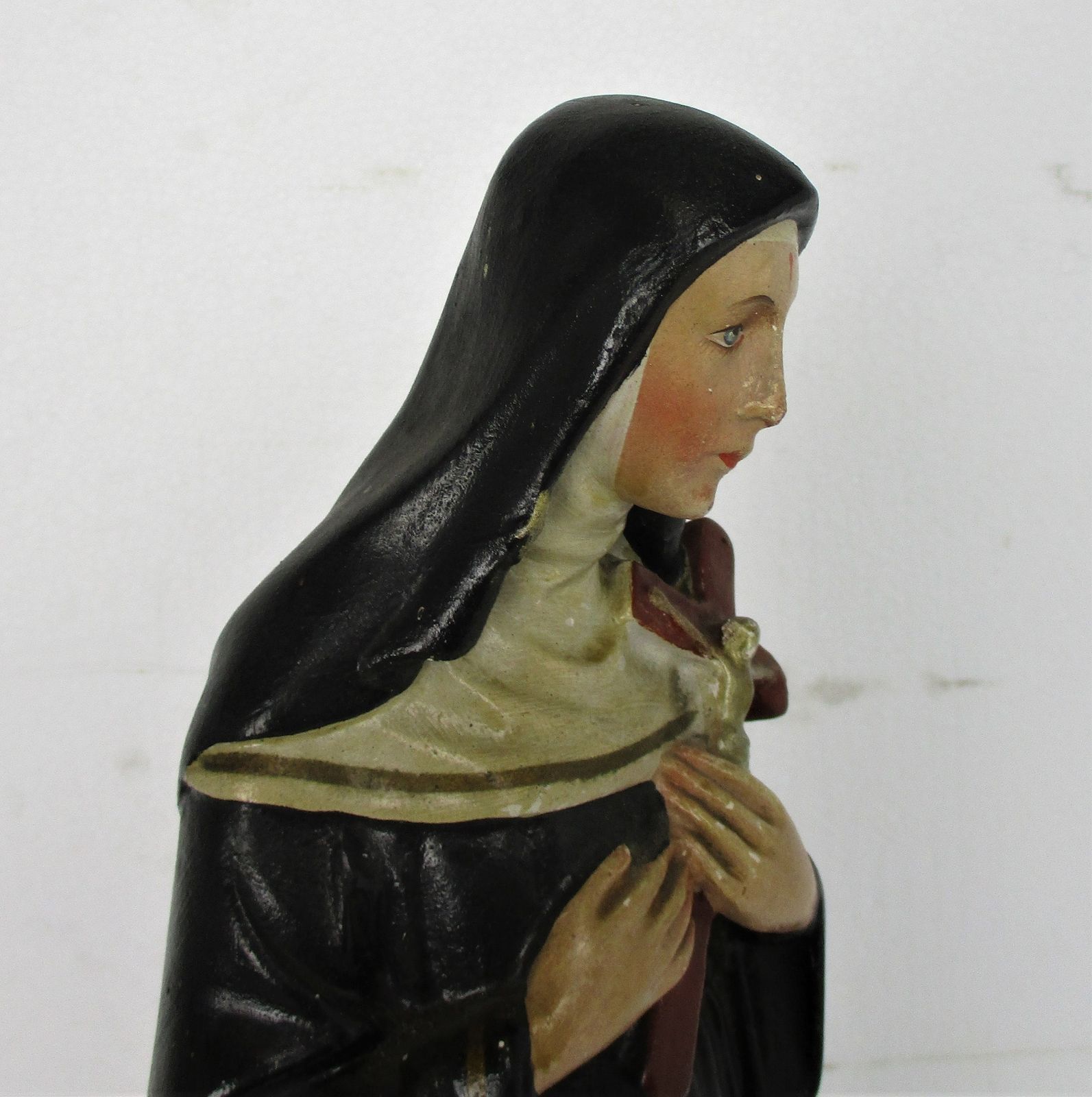Htf Statue St Saint Rita Of Cascia Plaster Patroness Impossible Causes Bees 15.9 photo Art
