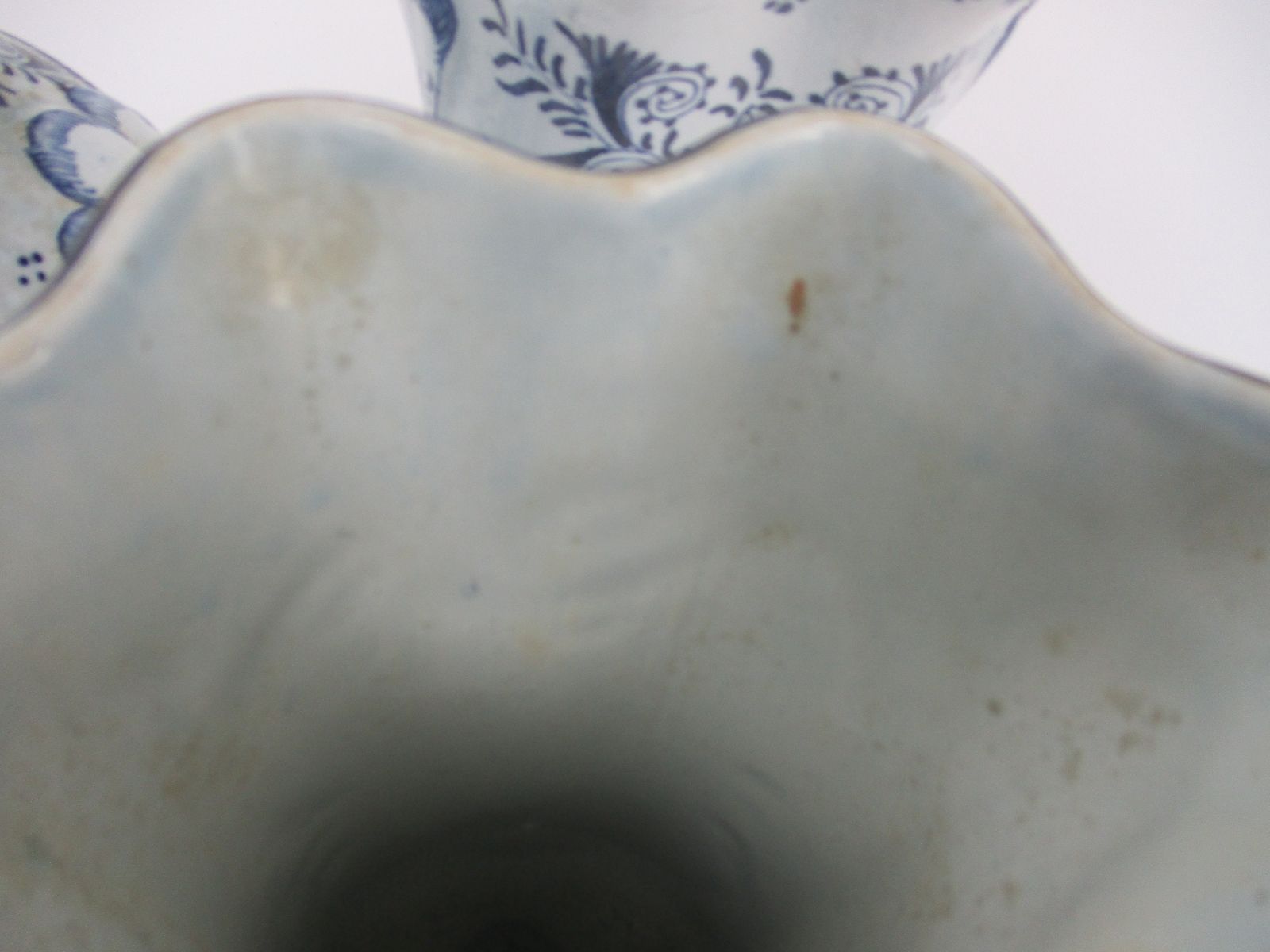 Antique  Delft Blue White Garniture Set Two Vases Urn Lidded Extremely Rare 3 photo 405.0