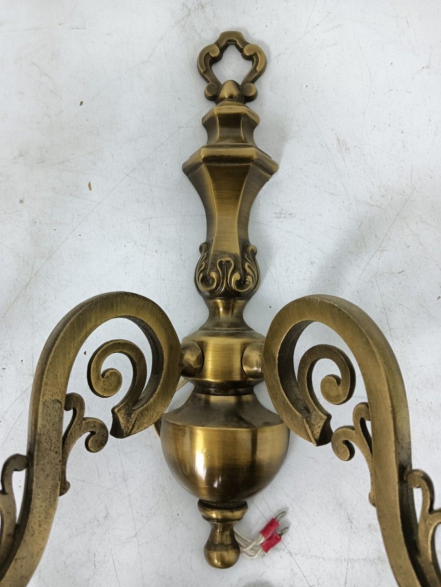 Set Of 4 Stunning Art Nouveau Bronze Double Wall Sconces Lights Wall Mounted Lam photo for sale