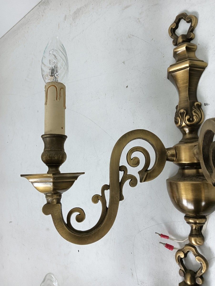 Set Of 4 Stunning Art Nouveau Bronze Double Wall Sconces Lights Wall Mounted Lam photo Lighting