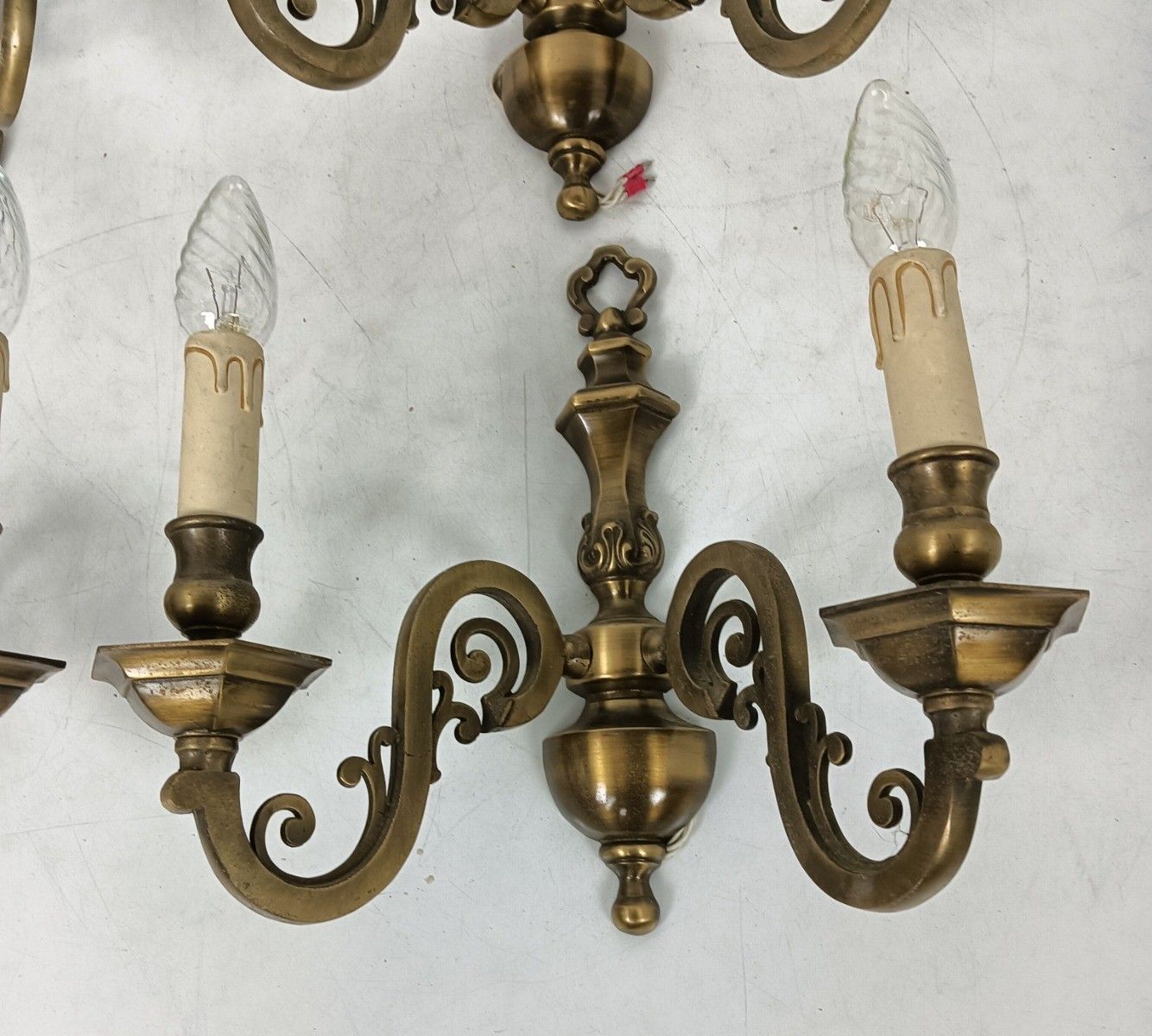 Set Of 4 Stunning Art Nouveau Bronze Double Wall Sconces Lights Wall Mounted Lam photo 405.0