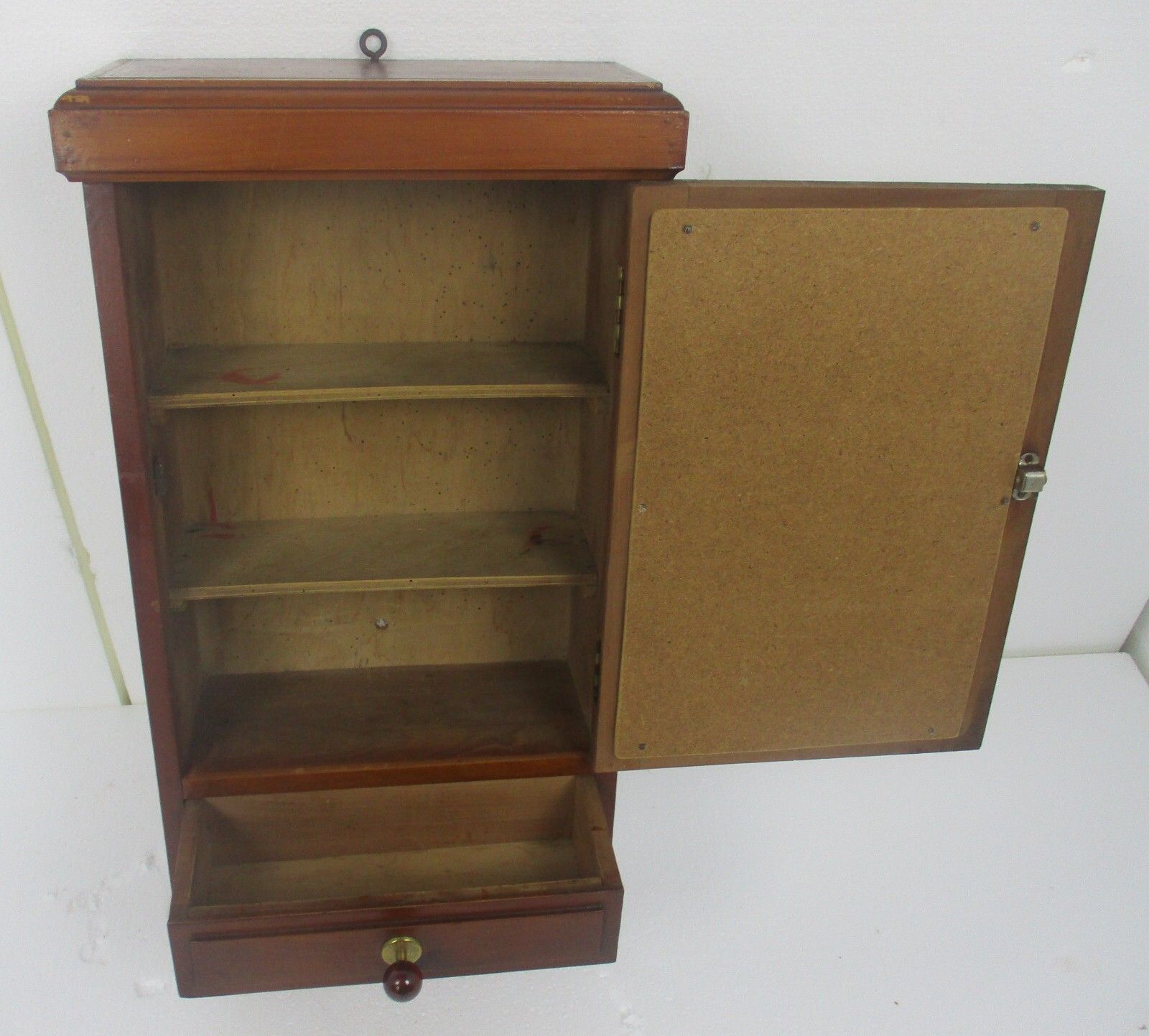Furniture Large Apothecary Bathroom Medicine Kitchen Cabinet Wood Barn Style Beveled Glass photo
