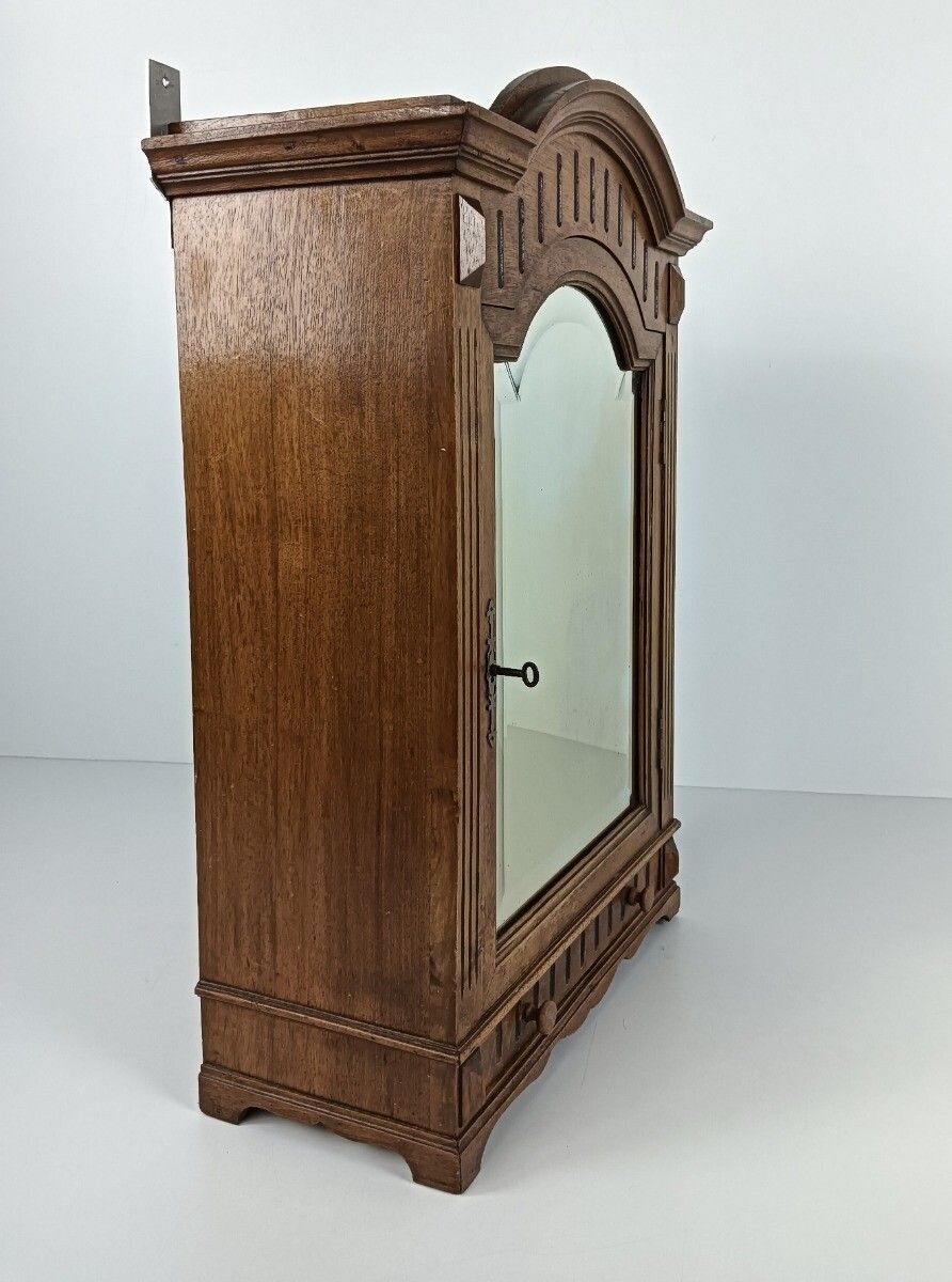 Gorgeous Hand Carved Wooden Medicine Apothecary Pharmacy Cabinet Beveled Glass A photo buy