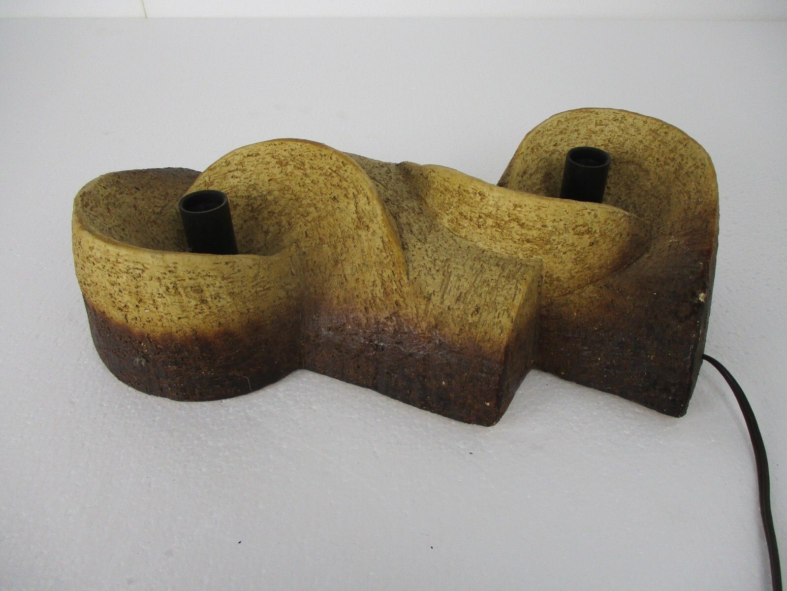 Wall Mounted Light Sconce  Brutalist Retro Lamp Earthenware Stoneware Dutch Wow photo 520.0