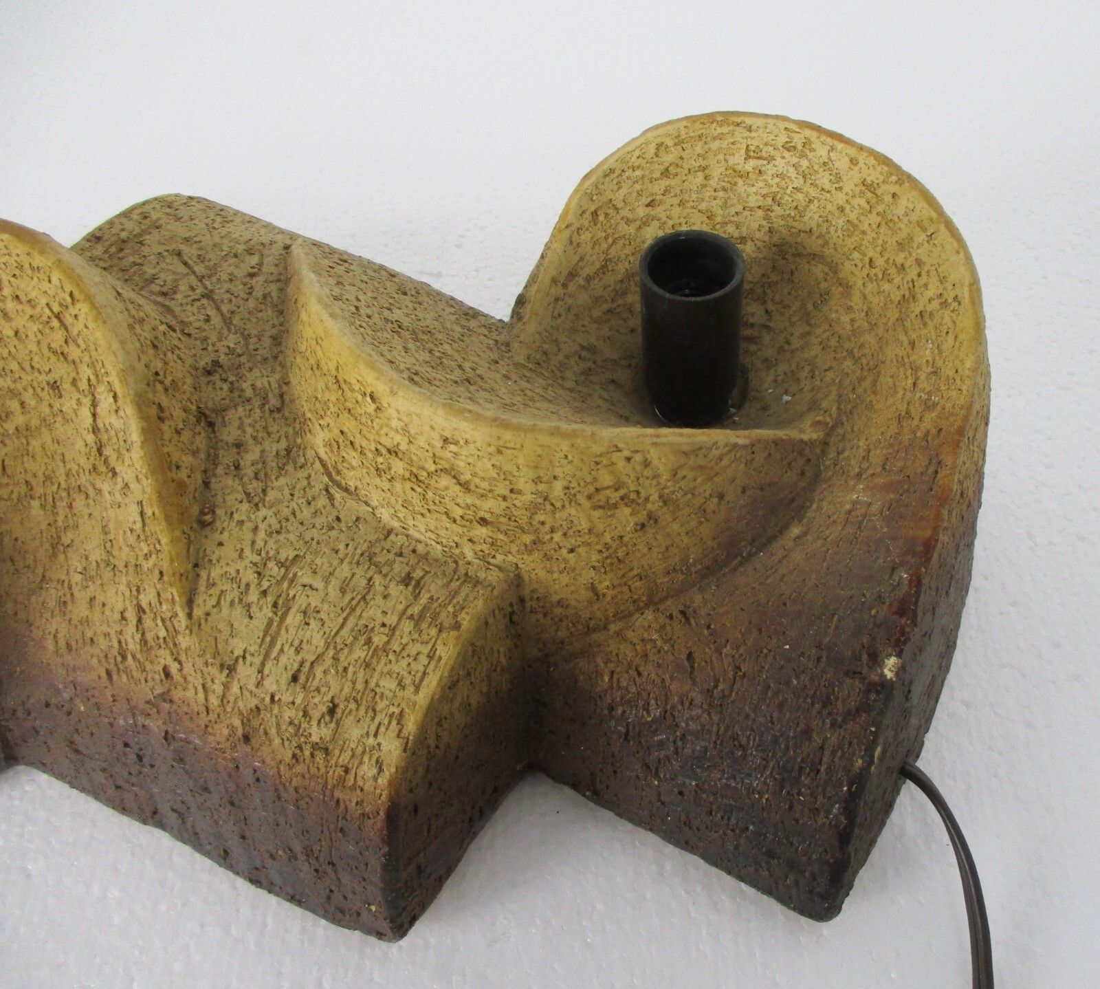 Wall Mounted Light Sconce  Brutalist Retro Lamp Earthenware Stoneware Dutch Wow photo vintage