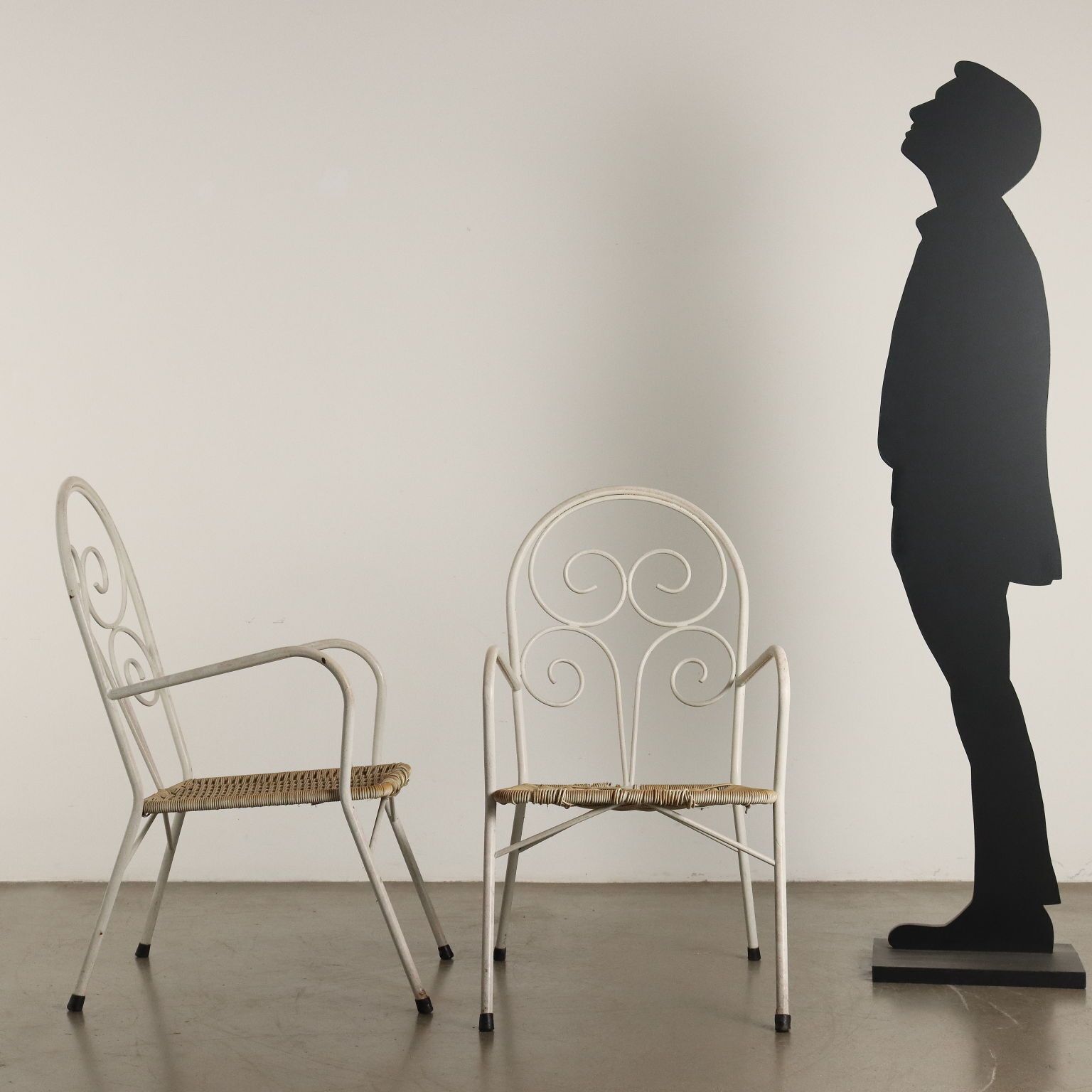 Vintage tuinstoelen geëmailleerd ijzer kunststof design Italië jaren 1960 photo for sale