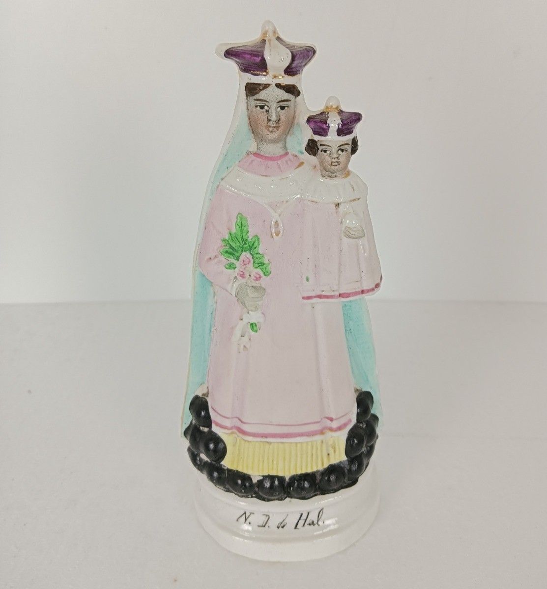 Statue Black Madonna Notre Dame De Hal Halle Porcelain Collector Vintage photo furniture