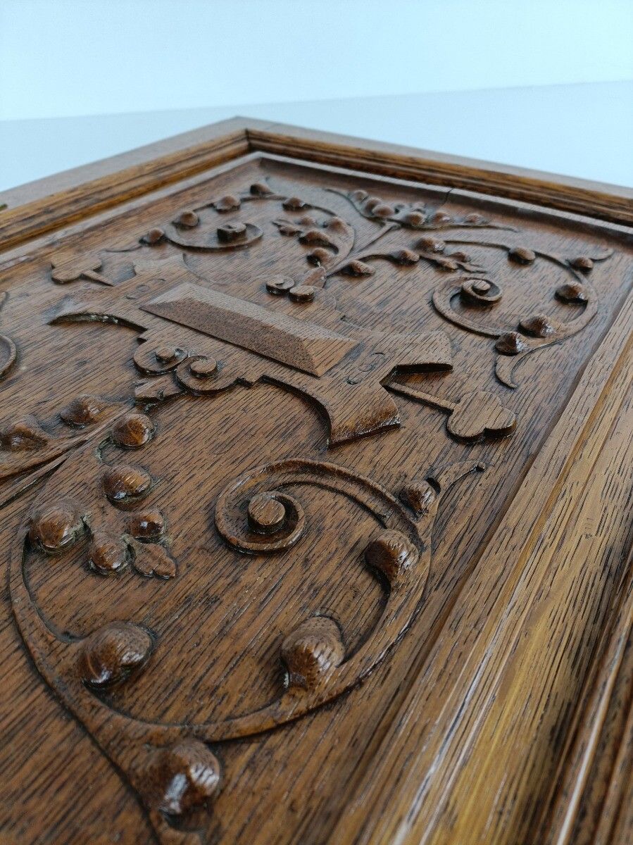 Antique Hand Carved Wood Door Panel Reclaimed Architectural Salvaged Ornate Etch photo buy