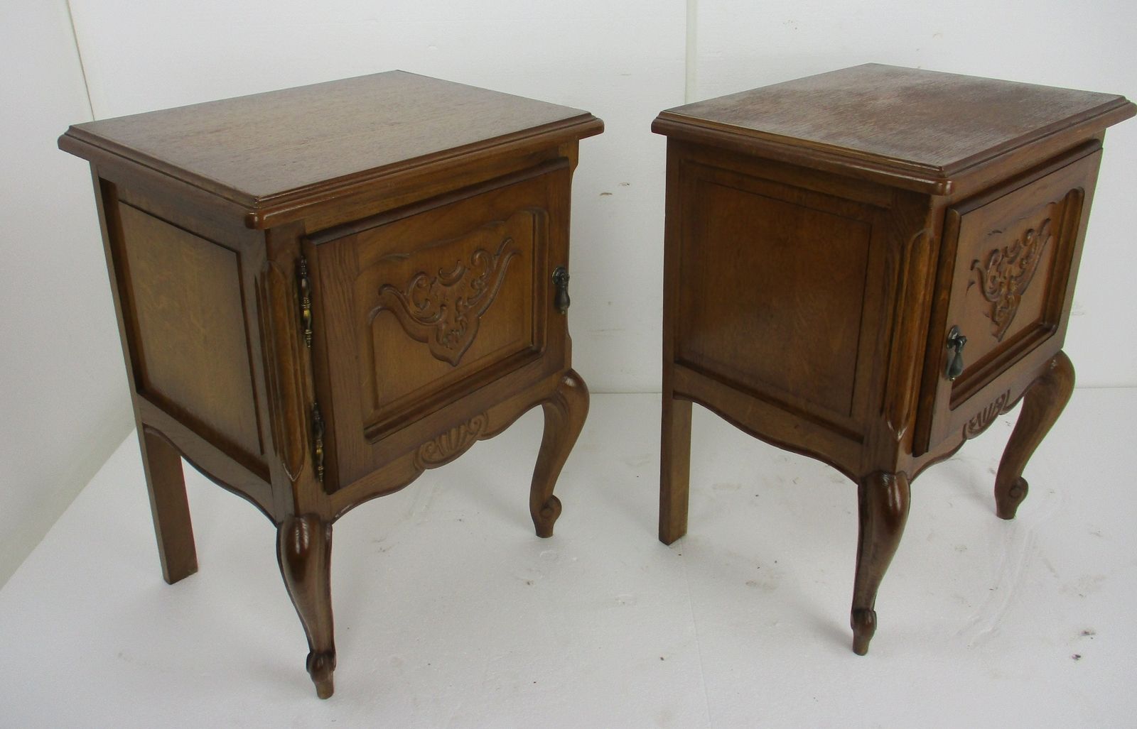 Pair Couple Vintage Nightstands End Tables Dresser 50s Vanity Cabinets Louis XVI photo vintage
