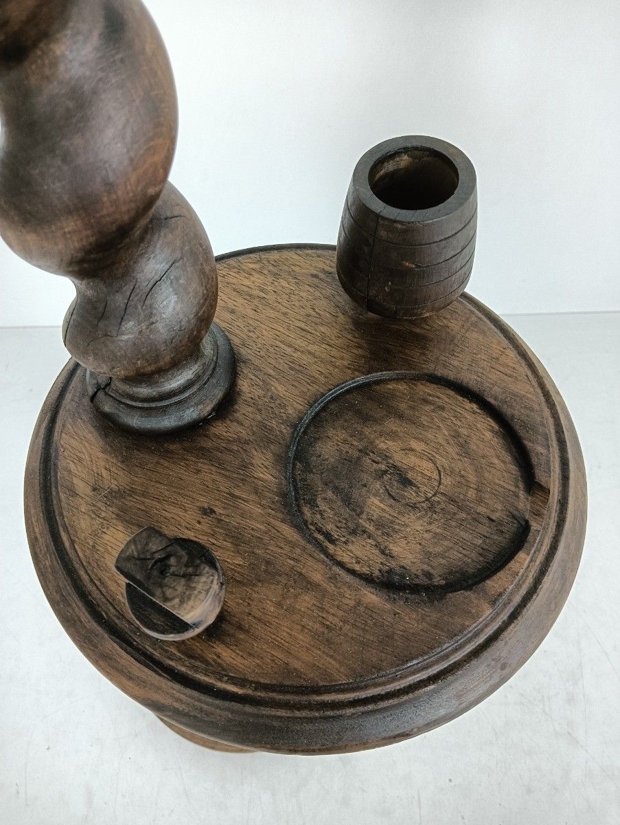 Barley Twist Vintage Pedestal Plant Stand Side Table Two Tier Smokers Table Carv photo 162.0