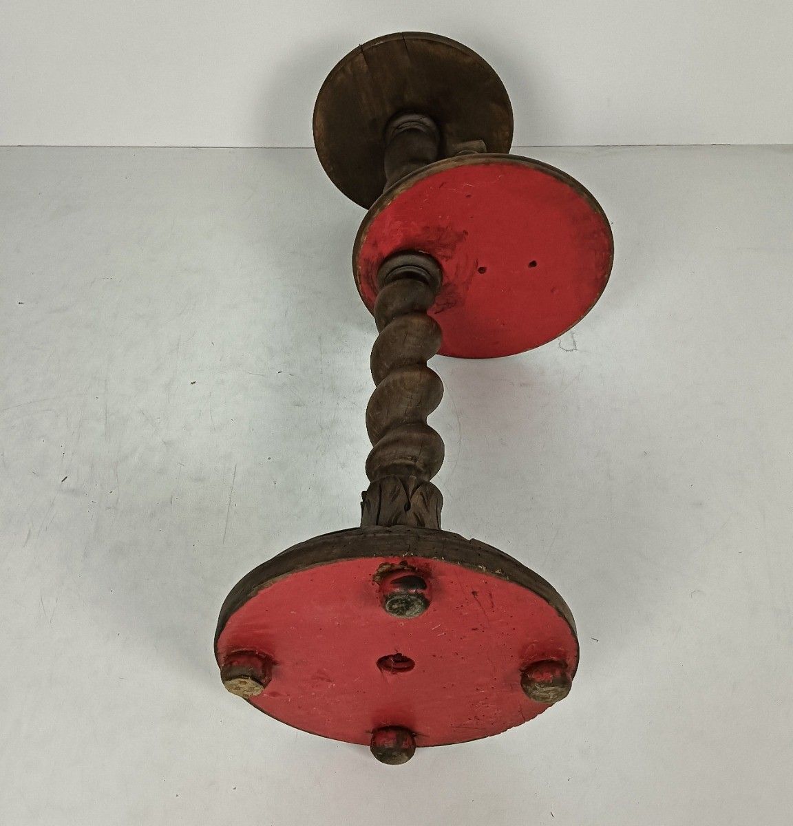 Barley Twist Vintage Pedestal Plant Stand Side Table Two Tier Smokers Table Carv photo vintage