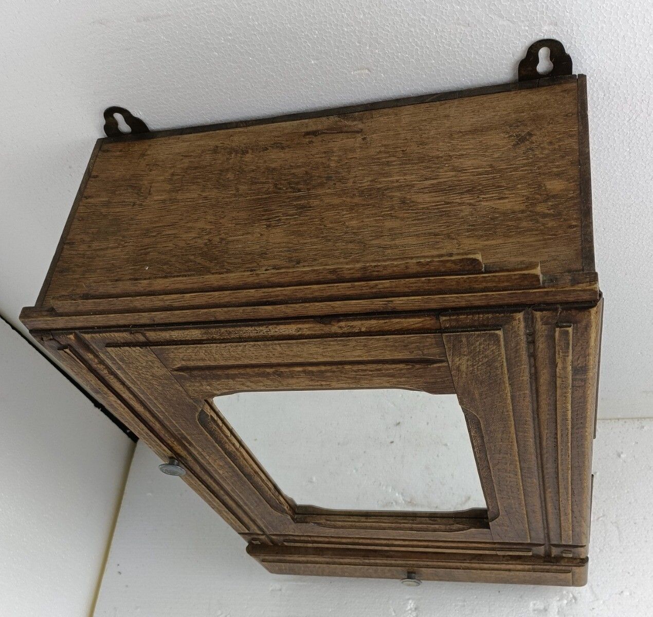 Large Medicine Apothecary Kitchen Bathroom Cabinet Antique Carved Wood Beautiful photo Furniture