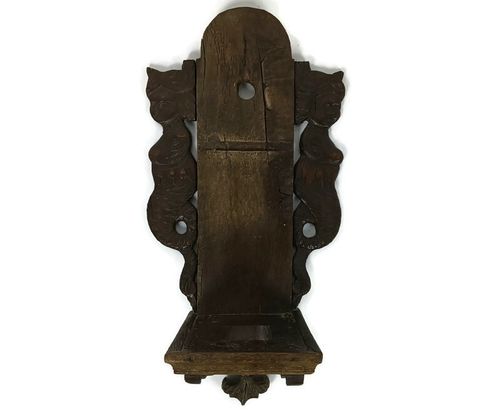 Antique 18th Century Wall Hanging Console Hand Carved Wood Mermaids Very Special
