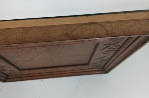 Antique Couple Of Door Panels Cabinet Carved Wood Inlay Beautiful Architectural photo Home Fixtures