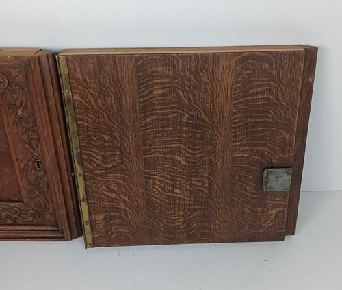 Antique Couple Of Door Panels Cabinet Carved Wood Inlay Beautiful Architectural photo 263.0