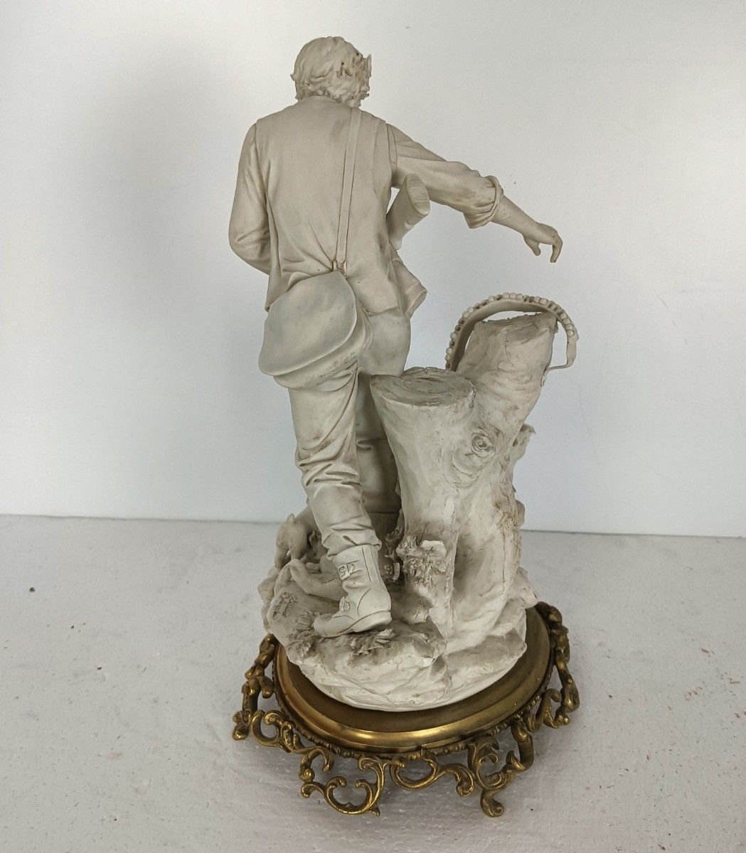 photo for sale Large Group Figurine Porcelain White Hunt Italy Capodimonte Sandro Maggioni Vint