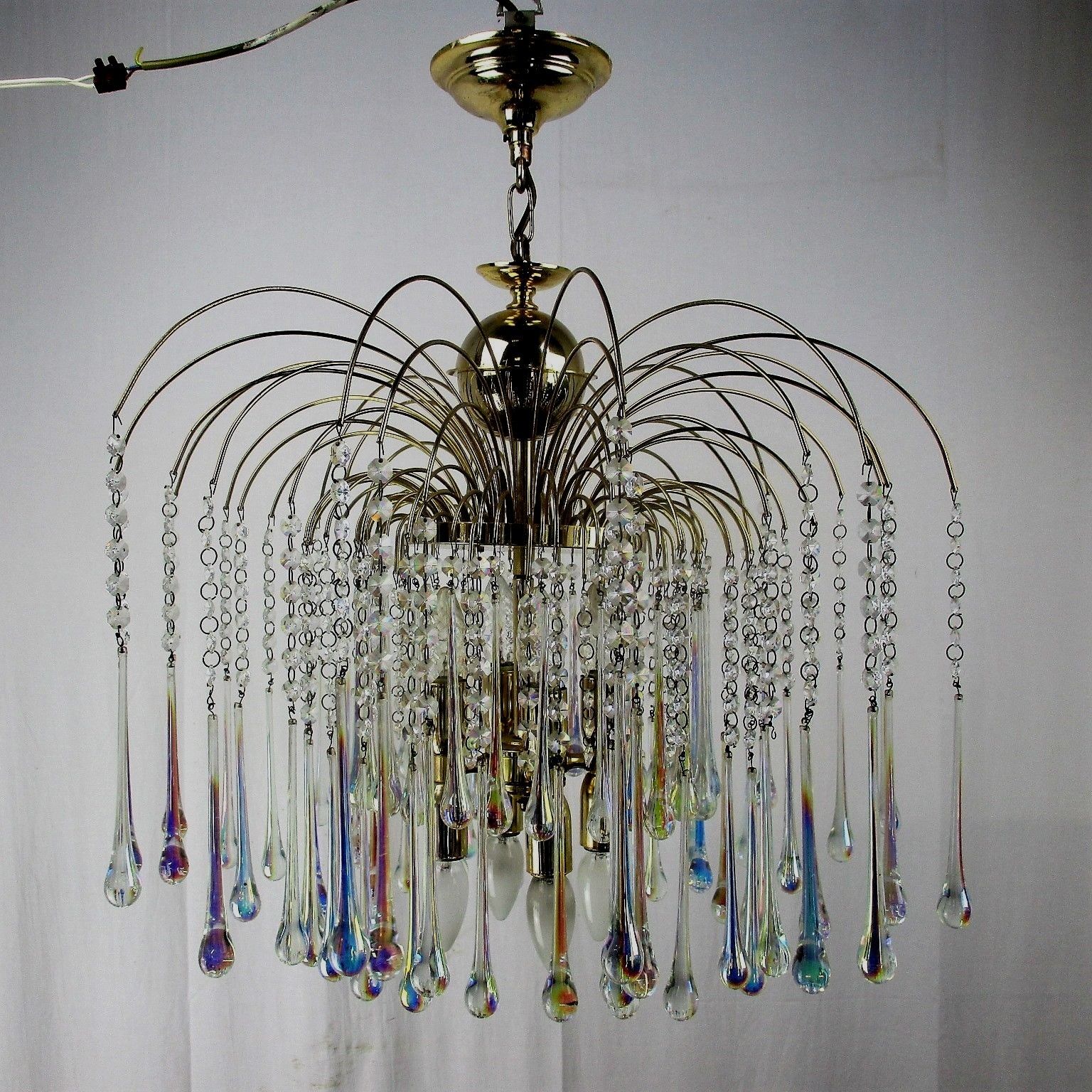 Wedding Chandelier Teardrop Beaded 8 Lights Crystal Prisms Murano Glass Romantic photo for sale