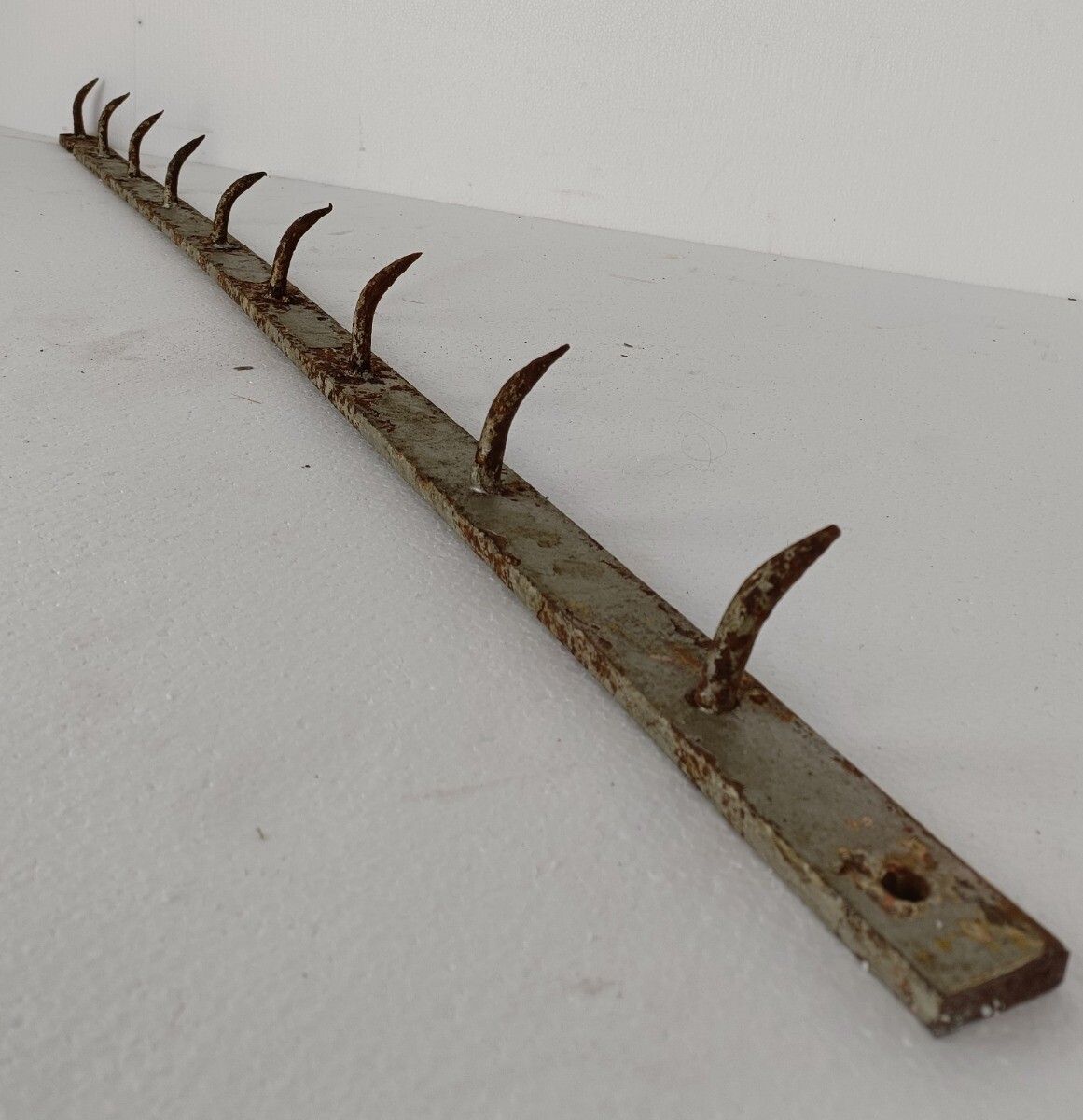 Xl Antique French Butcher Rack Iron  Hooks Primitive Industrial Kitchen Rustic photo for sale