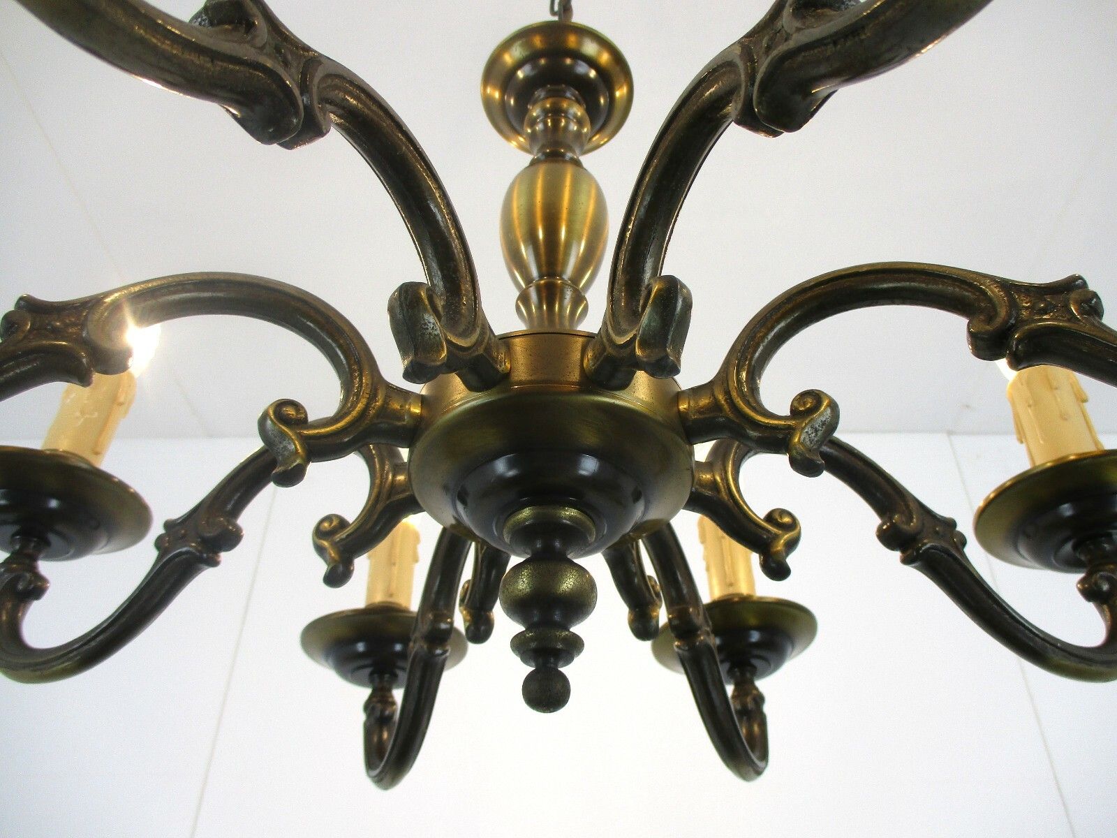 Flemish Dutch Chandelier Style  8 Arm Lights  Country Style Vintage Mid Century photo vinterior