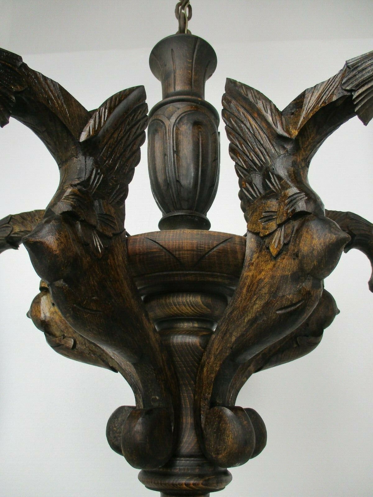 photo furniture Gothic Hand Carved Wooden Ornate Chandelier 5 Arms Lights  Dragons  Wow