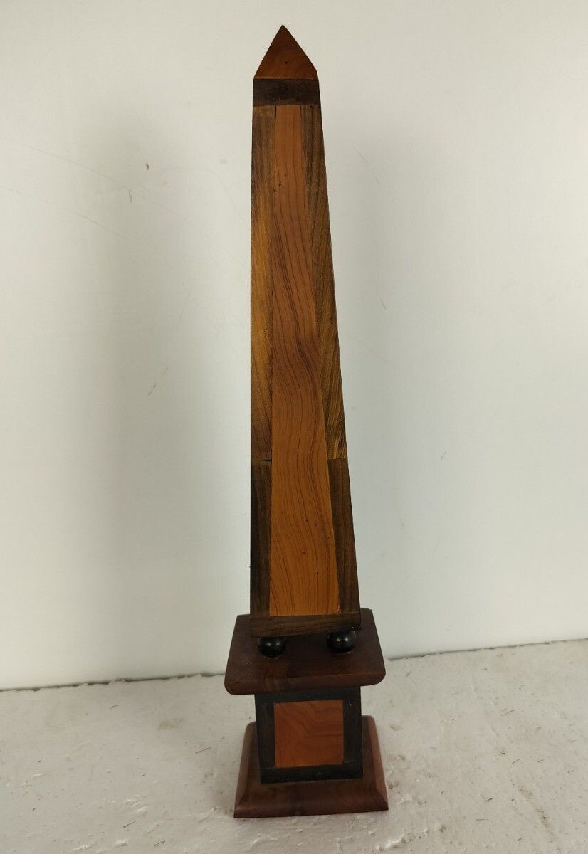 Obelisk In Thuya And Ebony Wood Large Decorative 1900s Early 20th Century Antiqu photo for sale